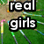 Pixelated text reads 'real girls play feild hockey!' over a green field with colorful lines and scattered objects.