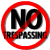 A static image with a red 'no trespassing' symbol, broken heart graphic, and text reading "you've on my walked heart" and "go away".