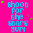 Bright pink background with repeated blue text 'shoot for the stars gum' and scattered green and brown star shapes.