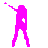 25 pink silhouettes on white background showing a woman in various dancing poses with arms raised or extended