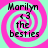 Four identical display a pink and cyan spiral background with black text reading "Marilyn <3 the besties" in each