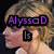 A four- shows a woman with blonde hair in profile, with overlaid text in purple, yellow, and blue. The text reads "AlyssaD Is The Biggest Fan Of Emma Watson Ever!"
