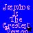 Pixelated text 'Jane Is The Greatest' on blue and black backgrounds with star symbols, animated between frames.