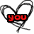 Six heart-shaped line drawings with red text or symbols inside, arranged in two of three on a white background