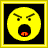 Animated yellow emoji with furrowed brows and open mouth showing red teeth against black background, transitioning to text on starry backdrop.