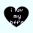 Four black heart-shaped icons with white text 'i luv my bff's' on a light background, arranged in a