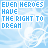 A static image with repeated text "EVEN HEROES HAVE THE RIGHT TO DREAM" in blue pixelated font over a light blue background featuring white cloud-like shapes.