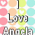 six distinct buddy icons featuring names like Angela, Sam, Brittany, Krystal, Talia, and a central boombox with musical notes