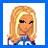 Pixelated cartoon-style buddy icon featuring a blonde female character on the left and blue text reading "Soccer Hunnie #9" on the right, all within a solid blue border.