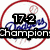 A split-screen icon with a red circular border on the left showing '17-2' and 'Champion' text over a soccer ball graphic, and a green background on the right with 'KG #5' text over a green and white figure.