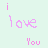 Pixelated pink text on light green background displays "i love You" in three with slight variations across repeated