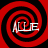 Four identical red and black spiral patterns with white text 'ALLE' overlaid, arranged in a on a black background
