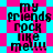 Pixelated text 'my friends rock like me!!!' repeated in a pattern on alternating pink and cyan backgrounds