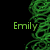 Green DNA double helix animation with 'Emily' text, alternating between green and white color schemes on black background.