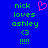 Blue background with green pixelated text reading 'nick loves ashley <3 !!!!' and a pink heart symbol above the text.