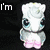 Animated sequence of a white cartoon cat with blue eyes and pink feet, displaying text changes from 'I'm' to 'I'm gonna eat you' across frames.
