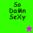 Green and purple background with 'So DoMn SeXy' text, two star icons in different colors.