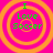 Four identical circular icons with orange concentric rings on a bright pink background, each displaying green text reading "I Love Soccer" in pixelated font.