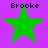 Four identical green star icons with 'Brooke' text above each, displayed on a purple background in a