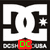 Four distinct brand logos arranged in a : DC, Element, Monster Energy, and a blank space