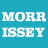 A 2x2 contact sheet of a pixelated animated icon featuring text and a portrait, with the top-left frame showing blue background text "MORR ISSEY" and the bottom-left frame displaying brown background text "FIRST of the GANG TO DIE", while the right side shows a partial portrait in brown tones.