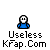 Pixelated blue figure with white head in static poses and one animated state showing a blue background with 'useless krap' text.