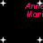 Black background with scattered white stars and four instances of pink text reading 'Anne Mari' in pixelated font.