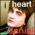 A 50x50 pixel animated contact sheet showing two frames of a Daniel Radcliffe-themed buddy icon with text overlays and subtle facial expression changes.