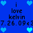 Blue background with pixelated text and heart symbols arranged in a pattern