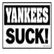 Static black-and-white buddy icon with bold text split into two horizontal sections, upper section showing distorted letters and lower section displaying "SUCK!" in large blocky font.