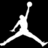 White silhouette of a basketball player mid-jump shot on black background, rendered in pixelated style with visible dithering.