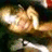 A pixelated static image shows a figure with light-colored hair and bare shoulders against a dark background, holding an object near the face.