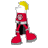 Animated contact sheet of a cartoon character in red outfit with yellow hair performing walking motion across seven frames on gray background