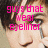 A pixelated close-up of a person's face with dark hair and visible eyeliner, overlaid with bright pink text reading "guys that wear eyeliner" on the left side.