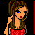 Animated contact sheet of a cartoon woman with brown hair in a ponytail wearing a red polka-dot top, showing facial expression changes and text animation across six frames.