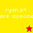Pixelated with yellow, orange, and red quadrants displaying 'ryon.kt' text and a star symbol changing color between frames