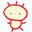 Pixelated cartoon character with rounded head and spiky outline in multiple color variations, static pose on gray background.