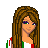 Pixel art contact sheet showing multiple frames of an animated icon featuring a cartoon woman with Italian flag colors, Eiffel Tower, and text elements.