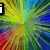A colorful pixelated background with radiating lines in green, blue, yellow, and red, featuring text overlays including "like" and "eric>3333".