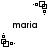 Pixelated black-and-white icon with overlapping squares and dots, paired with 'maria' text in a blocky font.