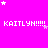Bright pink background with repeated white text 'KAITLYN!!!!!' and scattered white and light pink stars, partially cropped on the right.