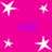 Static image with bright pink background featuring white star shapes and purple text reading "Niki" in four locations.