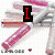 A static image with four distinct sections: top-left shows pink and white striped objects, top-right displays colorful candies with 'SKITTLES' text, bottom-left contains various small icons on a , and bottom-right is empty gray space