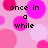 Pixelated text on a pink polka-dot background with a gray section, reading 'once in a while life gives us a fairytale' in black block letters.