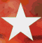 A vertical sequence of star-shaped icons on a red textured background, transitioning from white to gray tones with varying shading and partial visibility.