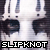Pixelated static image of a stylized face with large eyes and exclamation marks above, featuring bold text at the bottom.