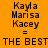 Orange background with black text displaying names and phrases in a , showing animation changes between white rectangular overlays