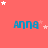 Coral background with blue 'anna' text and white/pink stars; star positions shift across frames.