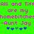 Green background with pink pixelated text reading "Ali and TiffAli and Tiff are my homebitches -Aunt Jay" and blue star-like symbols below.