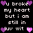 Pixelated text and heart symbols on a black background with alternating purple and pink hearts.